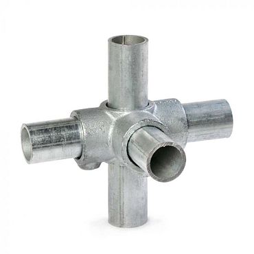 Steigerbuis T-Stuk met zij-uitgang 48,3mm