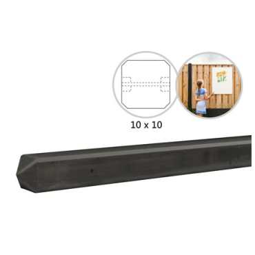Betonpaal tussenpaal mdk t.b.v. betonplaten met rotsmotief 10 x 10 x 275cm ongecoat
