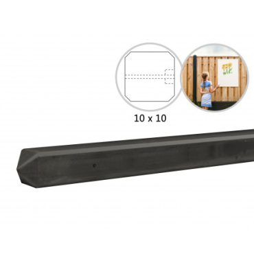 Betonpaal eindpaal mdk t.b.v. betonplaten met rotsmotief 10 x 10 x 275cm ongecoat