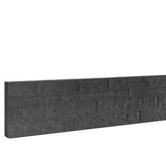 Betonplaat dubbelzijdig rotsmotief 36 x 3,5 x 184 cm, antraciet ongecoat.