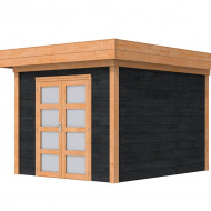 Douglas Topvision Roek, 298 x 298 cm, wanden zwart geïmpregneerd en basis onbehandeld.