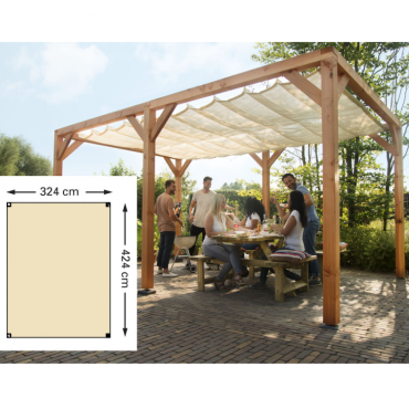 Douglas houtpakket 324 x 424 cm t.b.v. schaduwdoek 290 x 400 cm, kleurloos ge#mpregneerd.