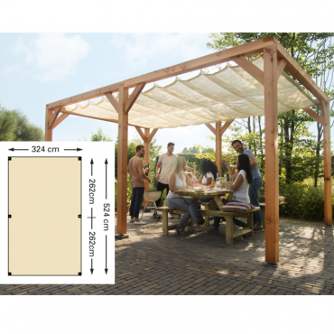 Douglas houtpakket 324 x 524 cm t.b.v. schaduwdoek 290 x 500 cm, kleurloos ge#mpregneerd.