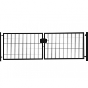 Hillfence metalen dubbele poort Eco-line, 300 x 100 cm, zwart.