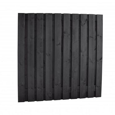 # Naaldhout scherm gesch 21-pl 15 mm, 180 x 180 cm, recht, geïmpregneerd en zwart gedompeld.