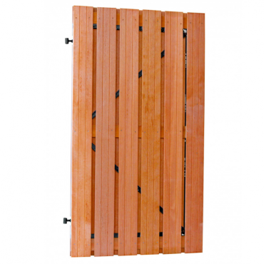 Hardh plankendeur B100xH180 cm op zwart stalen frame, recht verticaal