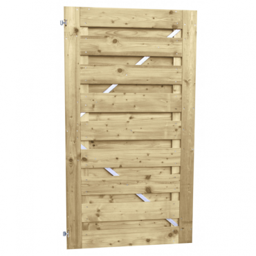 Jumbodeur met slotgat, geschaafd vuren 15 mm op verstelbaar stalen frame B100 x H180 cm, recht horiz