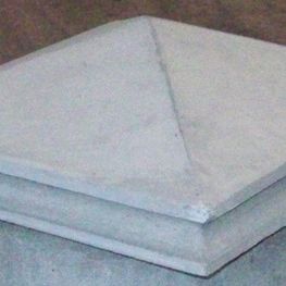 Paalmuts met sierrand 100 x 100 cm, beton grijs