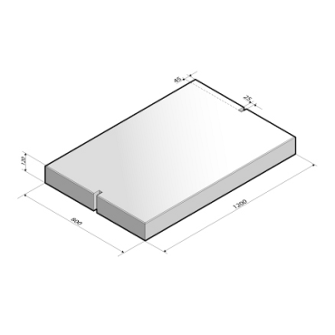 Agraton 120x80x12 cm grijs (VE)