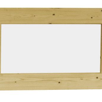 Vuren vast raam met melkglas, 72 x 45 cm, groen ge#mpregneerd.