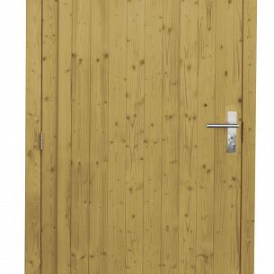 Vuren enkele dichte deur extra breed inclusief kozijn, linksdraaiend, 112 x 201 cm, groen ge#mpregne