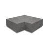 Oud hollandse hoekstuk traptreden 90gr. Binnenhoek, 37x15 cm, antraciet