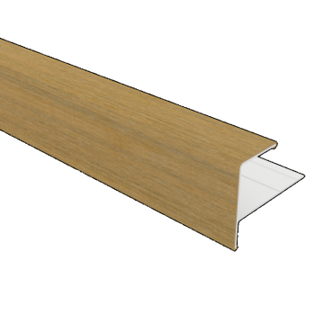 NTW aluminium co-extrusie eindprofiel t.b.v. Castellation PRO, 5 x 5 x 300 cm, Red Cedar.