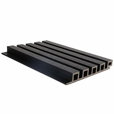 NewTechWood HKC co-extrusie wand bekleding castellation 25 profiel, 2,5 x 19,6 x 290 cm, Ebony zwart.