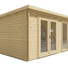 Blokhut - Tuinhuis Annabel | 40 mm | vuren grijs geïmpregneerd