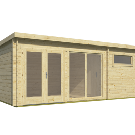 Blokhut - Tuinhuis Flow 2.0 | 40 mm | vuren grijs geïmpregneerd