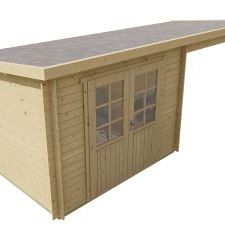 Blokhut - Tuinhuis Freddy | 28 mm | vuren bruin geïmpregneerd