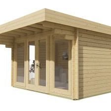 Blokhut - Tuinhuis James | 44 mm | vuren grijs geïmpregneerd