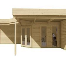 Blokhut - Tuinhuis Jutka | 44 mm | vuren grijs geïmpregneerd