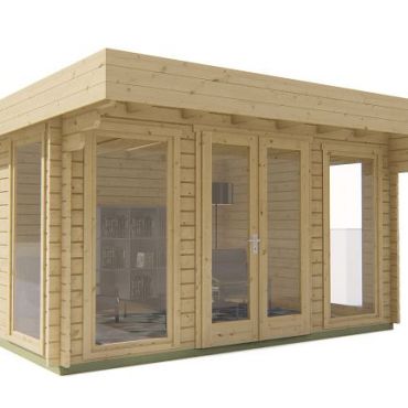 Blokhut - Tuinhuis Lory | 44 mm | vuren grijs geïmpregneerd