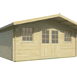 Blokhut - Tuinhuis Pavel | 44 mm | vuren groen geïmpregneerd