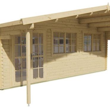 Blokhut - Tuinhuis Pinkus | 44 mm | vuren grijs geïmpregneerd