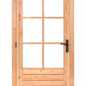Douglas enkele 6-ruits glasdeur Deluxe met dubbelglas, linksdraaiend, 110 x 215 cm, onbe