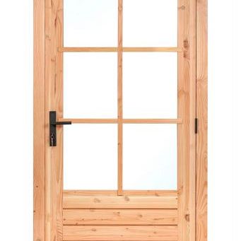 Douglas enkele 6-ruits glasdeur Deluxe met dubbelglas, rechtsdraaiend, 110 x 215 cm, onbe