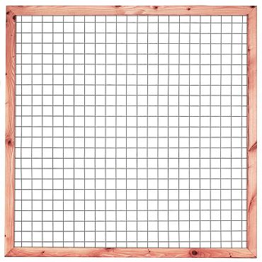 # Douglas betonijzertrellis,180 x 180 cm, met maas 7,5 x 7,5 cm, in raamwerk 4,5 x 7 cm, onbehandeld