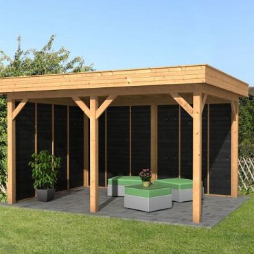 Oslo L Type 2 Douglas Gedroogd Potdekselplank zwart