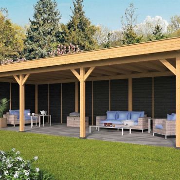 Oslo XL Type 6 Douglas Gedroogd Potdekselplank zwart