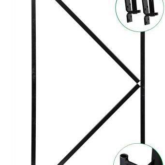 Verstelbaar stalen poortframe 90x155cm - bxh - incl slot - verzinkt en zwart gespoten | Incl. plaatd
