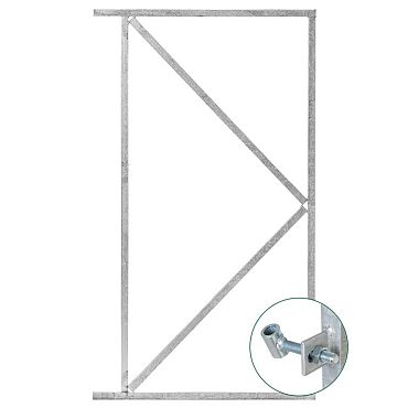 Verstelbaar stalen poortframe 100x155cm - bxh - verzinkt | Incl. plaatduimen en ophangogen.