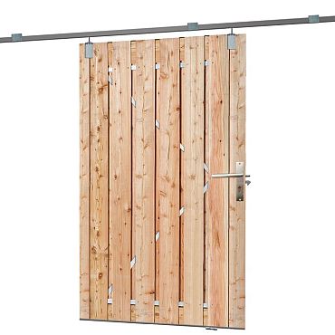 Schuifdeur systeem | Incl. Douglas plankendeur H195x130 cm