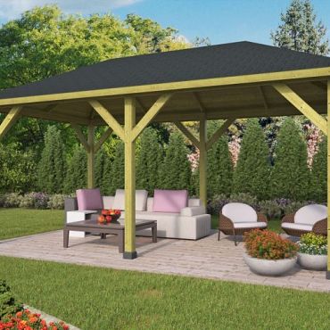 Rechthoek Prieel Superieur 594x340cm vuren groen geïmpregneerd