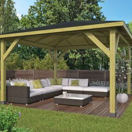 Vierkant Prieel Classico 430x430cm vuren groen geïmpregneerd