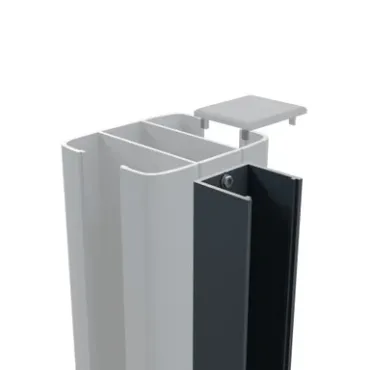 Boston aluminium Afwerkings/Klikprofiel 6x24mm L-190cm RAL9005 tbv alu H paal L-190cm