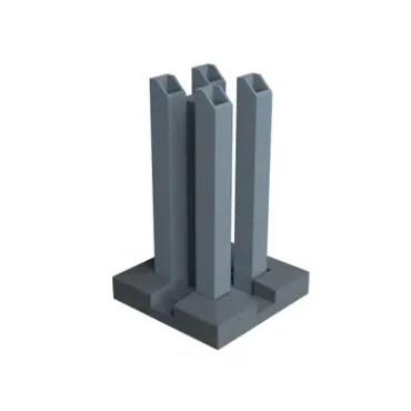 Boston Paalhouder L-20cm op plaat 110x120mm RAL9005 - tbv Aluminium paal 75x75mm