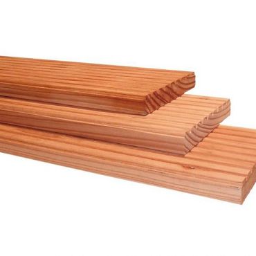 Douglas enkelzijdig geprofileerd dekdeel, 2,5 x 14,5 x 300 cm, onbehandeld.