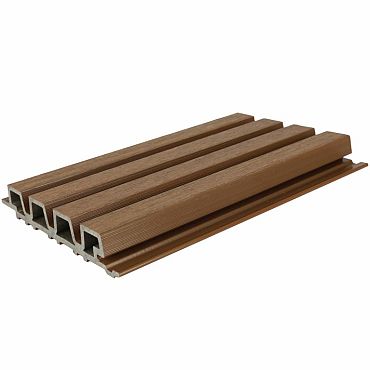 NTW HKC co-extrusie Castellation PRO35 gevelbekleding, 3,3 x 21,5 x 230 cm, Teak.