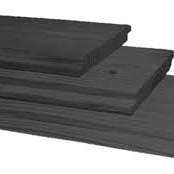 Vuren geschaafd halfhouts rabat 1,8 X 19,5 X 300 cm, zwart gedompeld.