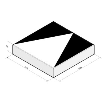 Betontegel-verkeerstegel 30x30x6 cm zwart met witte driehoek