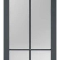 SlimLine deur FA 2564 SL | Zwart gegrond - Met rookglas grijs