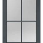 SlimLine deur FA 2568 SL | Zwart gegrond - Met blank glas