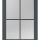 SlimLine deur FA 2568 SL | Zwart gegrond - Met rookglas grijs