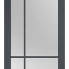 SlimLine deur FA 2574 SL | Zwart gegrond - Met rookglas grijs