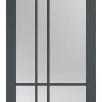 SlimLine deur FA 2576 SL | Zwart gegrond - Met blank glas
