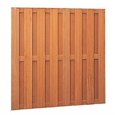 Hardh gesch plankenscherm 18-planks, recht vert/hor 180 x 180 cm