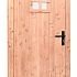 1022818 - Douglas enkele deur linksdraaiend, 90 x 201 cm, met klein raam, incl. kozijn, onbehandeld.