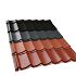 Dakpanprofielplaat 0.50mm - wb: 1.10m - Plastisol Leermotief Zwart 015